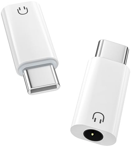 MoKo USB C auf 3,5mm Audio Kopfhörer Adapter, Type C auf Klinke Aux Dongle | Unterstützt Inline-Steuerungen, DAC-Chip, Hi-Fi Audio, Kompatibel mit iPhone 17 Air 16 15, Galaxy, iPad, MacBook, Pixel, Weiß