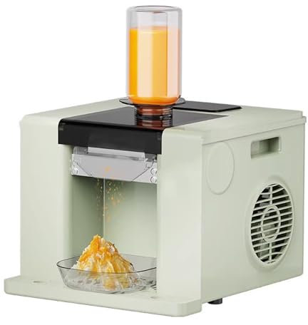 Macchina Tritaghiaccio 60 Kg/24 Ore per La Casa, Macchina Elettrica per Ghiaccio Tritato con Funzione Di Pulizia Automatica per Feste, Bar e Ristoranti,Green