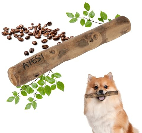 AYESY Kaffeeholz für Hunde, Natürlicher Kaffeeholz Kaustab Holzknochen Hundespielzeug Kauknochen für Zahnreinigung Hundezubehör Größe S-für Hunde 4-8kg Körpergewicht
