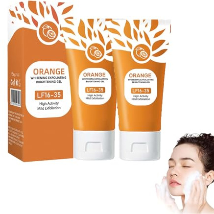 Gel exfoliante de naranja natural, gel exfoliante de naranja brillante, geles exfoliantes para la cara y el cuerpo, limpieza profunda y cuidado suave de la piel (2, PC)