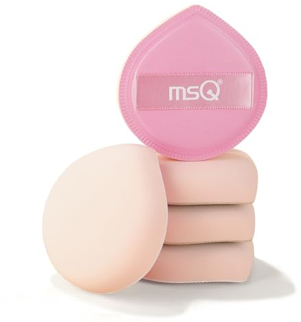 MSQ 5 Stück Make-up-Schwamm für Foundation Puderquaste Make-up-Kissen Powder Puff Waschbar Weich Schwämmchen für Flüssigkeit Kosmetik Lose Puder