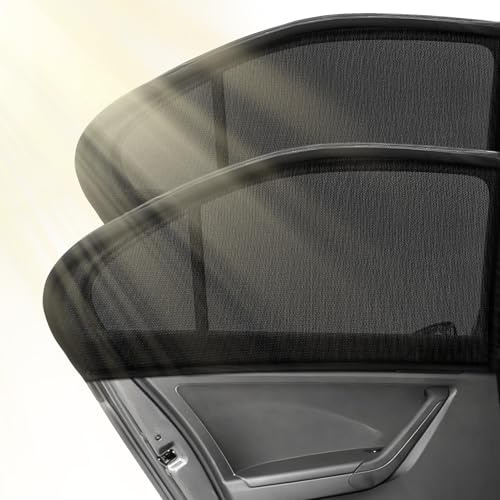 BOULESENM 2 Pièces Cache Soleil pour Fenêtre Voiture Bebe,Protection Soleil Voiture Pare Soleils Voitures Arriere,Bloquer Les Rayons UV,par Protege Soleils Voitures Arrière Enfants et Animaux (Noir)