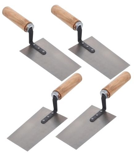 TOBBOMEY 4 Pezzi Spatole in Acciaio Inossidabile per Intonaco e Stucco Frattazzo Rasatura Professionale Resistenti e Leggere per Finitura e Pittura Utensili Muratura per Carpenteria e