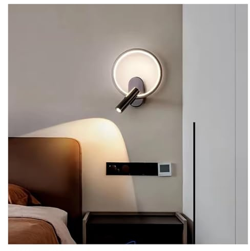 Lampada da Parete a LED, Luce di Lettura per Camera da Letto, testiera dell'hotel, Lampada da Notte Girevole, Comodino con Luce da Lettura a LED per Interni, 90-260 V, Semplice