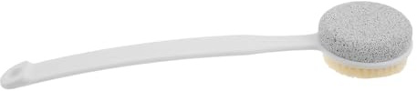 Healvian Langstieliger Fußschrubber mit Bimsstein Hornhautentferner für Füße Beidseitige Feile Ergonomischer Griff Waschbar Langlebiges Kunststoff Bimsstein material Effektive Entfernung