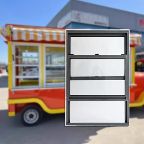 AYHARYLH Finestra Scorrevole Verticale In Alluminio, Finestra Di Ricambio, Isolamento Acustico E Ventilazione Per Seminterrato, Casa Mobile, Camper, Capannone(70X100CM/27.6X39.4IN)