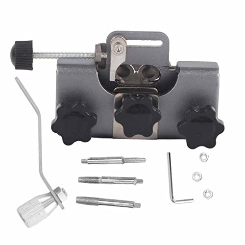 BSLSVGE Kettensägenschärfer, Handkurbel-Kettenschärfvorrichtung, tragbares, leichtes, effizientes Werkzeug aus Aluminiumlegierung für Elektrosägen und Kettensägen (Gray)