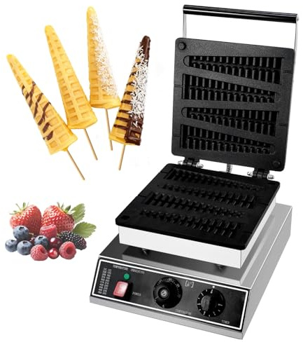 Kommerzieller Waffelmaschine,Waffeln Am Stiel,220–240 V 50 Hz | Lolly-Waffle-Maker,4 Stück Tannenbaum-Form,Mit Antihaft-Teflonbeschichtung Für Café, Restaurant Und Dessertladen