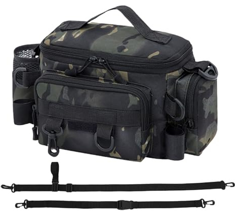 Genérico De - Tyg Utrustning Från | 35 x 14 x 21 cm Bred Packning, 450 G, Vattentät Multifunktionell Förvaringsväska med Avtagbart Bälte för Vandring Och Resor, Kamouflage, Consulte la descripción, Se