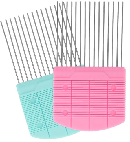 Healeved Peines para Quilling de Papel Diy, 2 Piezas (rosa y Azul), Herramientas para Manualidades y Tejido de Filigrana, Accesorios para Artesanía de Papel, Fácil de Usar y Versátiles
