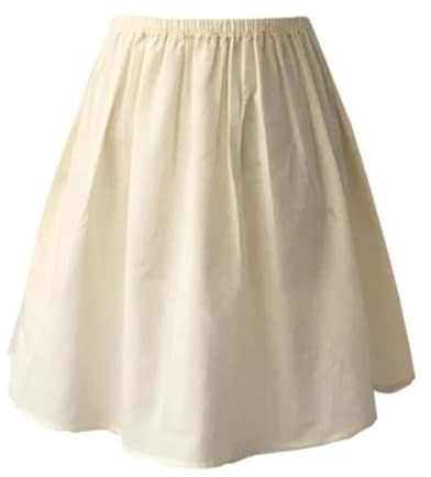 Genérico Kjol med bomullsfoder, transparent anti-statisk innerkjol halvlängd för klänning, smal botten, halva halva, Beige, 50