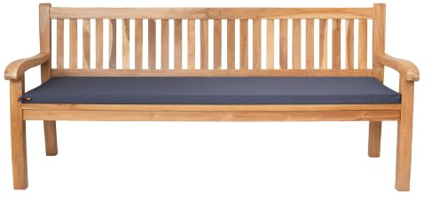 Ruteg Comfort Bankauflage 150 x 40 x 5 cm, Gartenbankauflage mit Reißverschluss, Bankkissen, Oeko-TEX, Dunkelgrau