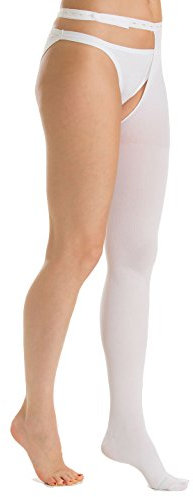 Relaxsan Antitrombo M2380LA (Bianco, S) mono collant GAMBA SINISTRA punta ispezionabile per degenza antiembolismo K1 compressione graduata 18-23 mmHg