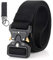 Bansga Taktischer Gürtel,Heavy Duty verstellbare Military Style Nylon Gürtel mit Zink Legierung Schnalle, militärischen Schnellverschluss Schnalle Taillenband(A-schwarz)