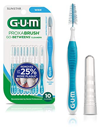 GUM Proxabrush Go-Betweens Interdentalbürsten, breit, zur Entfernung von Plaques, 10 Stück
