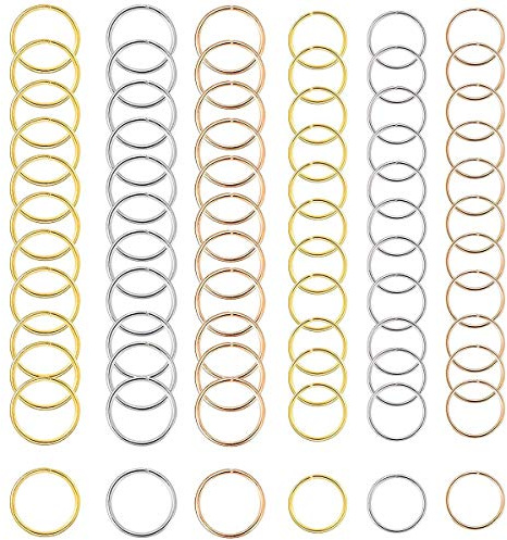 Natuce 180 Pezzi Anelli di Capelli, Treccia Anelli Braid Ring Capelli Ciclo Clip Accessori per la Decorazione Acconciatura Punk Hip-Hop