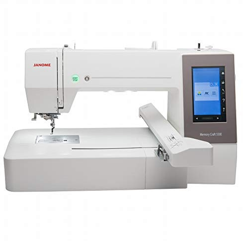 Janome MC 550E - Macchina per ricamare con 4 telai da ricamo, ora con superficie da ricamo da 360 x 200 mm = miglior rapporto qualità-prezzo
