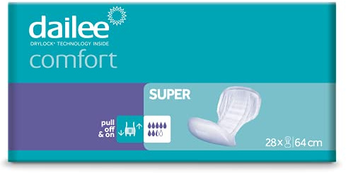 Dailee Comfort Super - 28x Pannoloni per Adulti, Pannoloni Sagomati per Anziani - Incontinenza Media e Forte - Comodo, Protettivo e Delicato - 28 Pezzi