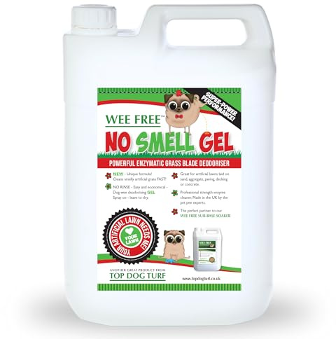 Wee Free No Smell Gel 5L Artificial Grass Enzyme Cleaner Spray. Dog Wee Neutraliser for Grass and Deodoriser for Astro Turf Fake Grass and Lawn. Outdoor Pet Odour Eliminator for your Garden.