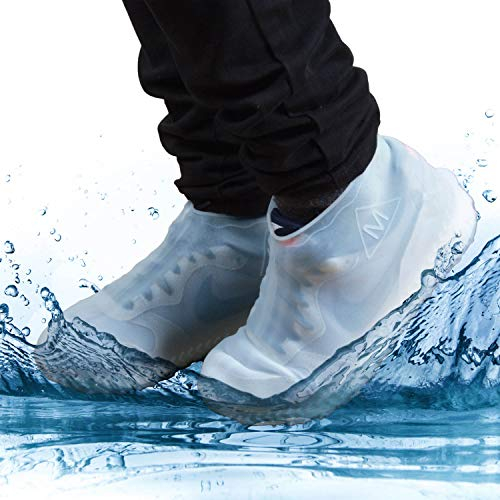 GOODS+GADGETS Couvre-chaussures en silicone Couvre-chaussures imperméables Chaussures de pluie antidérapantes Couvre-chaussures réutilisables (M (34-39), Transparent)