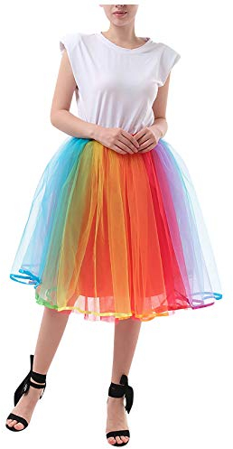 Cocila Frauen Tutu niedlichen Tüll niedlichen Regenbogen Farbe Ballkleid Mode Party Rock, Damen Cosplay Tanz Rock Bühnenrock