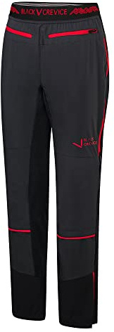 Black Crevice Damen Skitourenhose, schwarz/rot, 46