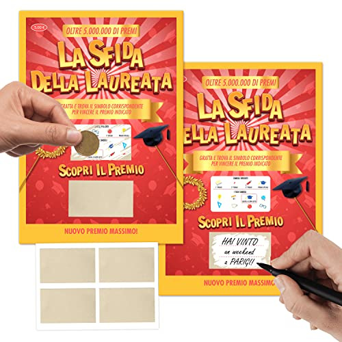 KAÏDENSÏ Gratta e Vinci Personalizzato - La Sfida della Laureata - Idea Regalo Laurea Donna Originale - Divertenti per Dottoressa - Scherzi Originali Gadget
