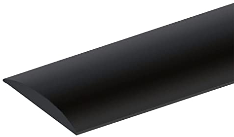 2M Laminate Flooring Threshold Transition Strip,PVC Door Bars for Doorways,Self Adhesive Vinyl Floor Edge Trim,Tile to Laminate Beading,Floor Joining Strip Gap Covering(5cm,Black)