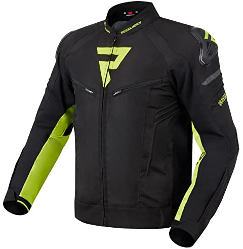 REBELHORN Vandal Motorradjacke Herren | Textil | Abnehmbare Wasserdichte Membran | Ellbogen und Schulterprotektoren Stufe 2 | Schulterschieber | 5 Belüftungskanäle