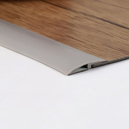1M 3mm PVC Türschwellen Leiste Selbstklebend Übergangsprofil, Boden-Leiste, Übergangsleiste Boden Schwellenleiste und Kanten,Abdeckleiste für Laminate Schwellen, Grau(Beidseitig klebend)