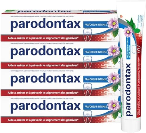 Parodontax Dentifrice Fraîcheur Intense Dentrifice, Soulager La Sensibilité Dentaire, Extra Fresh, Lot de 4x75 ml