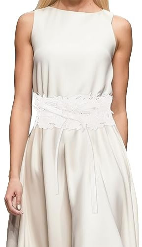 Caxndycing Damen Spitzengürtel Fliege Wickel Boho Band Korsett Taillengürtel für Kleider Frauen Weiche Spitze Obi-Gurt-Selbstriegel-Verpackungs-Cinch Gürtel Breite Elastische Fashion Streetwear