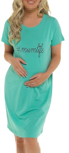 A2Z Ladies Mumlife Maternity Nightie Short Sleeve Sleepwear Gown | Comfortable pregnancy nightdress for bedtime lounging and relaxed daily wear