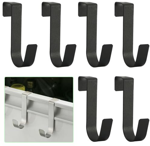 Esforzarse Appendi Accappatoio Bagno, 6 Pezzi Metallo Ganci per Termoarredo Bagno, Salvaspazio Appendi Asciugamani Bagno Gancio Accappatoio Doccia(Nero)