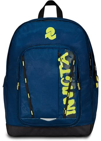 Invicta Jelek Zaino Scuola Media Ragazzo Ragazza, Scuola Superiore, Tinta Unita, Scomparto PC, Tasca Borraccia, blu giallo
