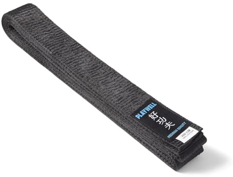 Playwell kampsport svart instruktörer standard kvalitet satängbälte 4,4 cm brett – nytt, Svart, 250cm