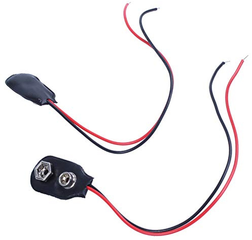 CAIONPLE 2pcs 15cm Wire Cable 9V 9 Volt Battery Clip Connector I Type