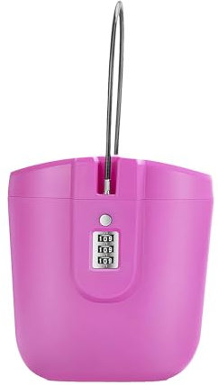 Fuikupe Tragbarer Tresor Wasserdicht Anti-Diebstahl Mini Tresor Zahlenschloss, Tragbare Sicherheit Schlosstasche Mobiler Reisesafe für Hause, Büro, Hotel, Reisen Usw (Rosa)