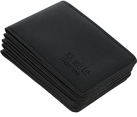 BCOATH 5pcs Pu Leather Driving License Holder Wallet Black Card Organizer for Vehicle Documents Multi-Card Slots Suitable for Men and Women