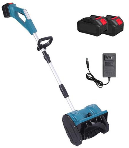 Spazzaneve Portatile, Efficiente Spazzaneve con Piastra Direzionale, Spazzaneve Leggero per La Rimozione Della Neve Invernale Dal Vialetto(Two Battery)