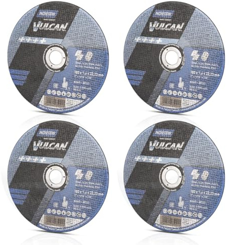 Norton Lot de 4 disques à tronçonner universels 180 x 1,6 x 22,23 mm pour scies à tronçonner en métal, scies circulaires en métal, scies à métaux