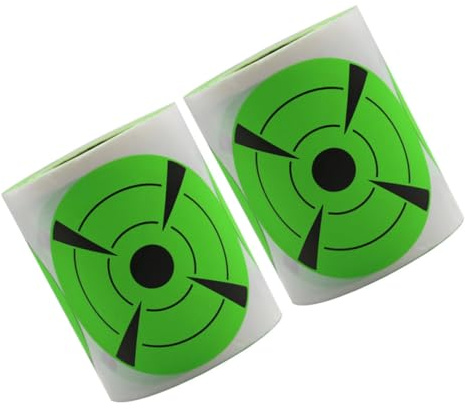 2 Rollen Selbstklebende Zielaufkleber Grün 125 Stück für Schießtraining | Fluoreszierender Effekt, Abs Material, Runde Kreisetiketten, für Outdoor Übungen und Darts Training