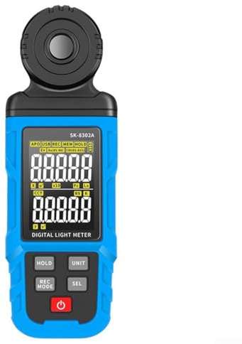 Besshepplo Misuratore di Luce Digitale, radiometro UV, spettrometro, rilevatore di illuminamento, luxmetro Portatile, Tester di luminanza per Hotel, aule, studi (SK-8302A)
