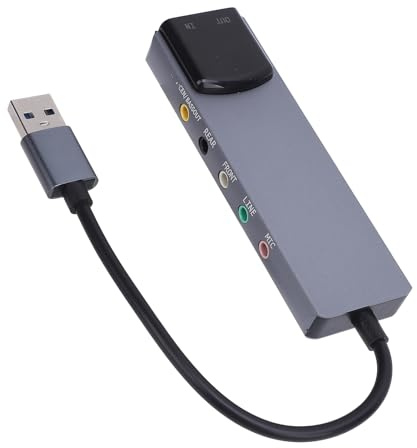 SIXRUN 5.1 7.1 Channel External USB Sound Card USB Adapter with CM6206LX Noise Reduction Chip for PC TV Speakers Gaming Karaoke