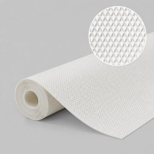 NZNSML Kitchen Drawer Liners 30 x 300cm Shelf Non Slip Drawer Liners White | Non Slip Drawer Liners EVA Non Adhesive Waterproof Oil-proof Washable for Kitchen Cupboards Cabinets Fridge Shelves