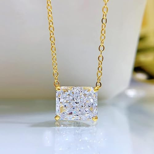 4 karats strålande vit diamant nyckelbenshalsband dam 925 silverhalsband för kvinnor smycken