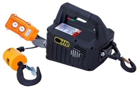 Cabrestante eléctrico portátil de carga de 500KG, grúa pequeña, decoración del hogar, herramienta de elevación Freno automático(Wire control,200 Kg 19m)