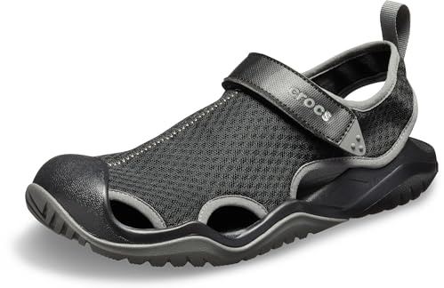 Crocs Damen Swiftwater Mesh Deck Sandal M Sandalen, Black, 46/47 EU