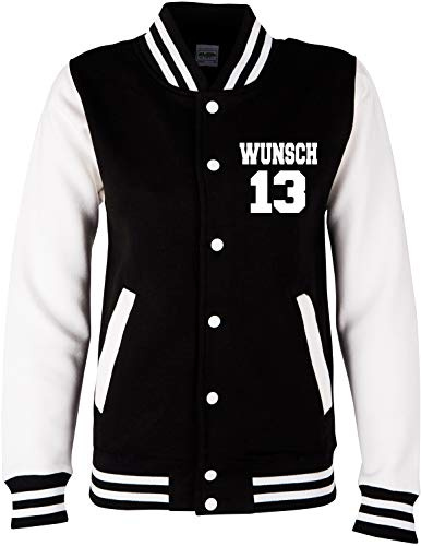EZYshirt® College Jacke Wunschname und Wunschnummer & Partnerlook College Jacke | Baseball College Jacke Damen | Frauen Baseball Jacke
