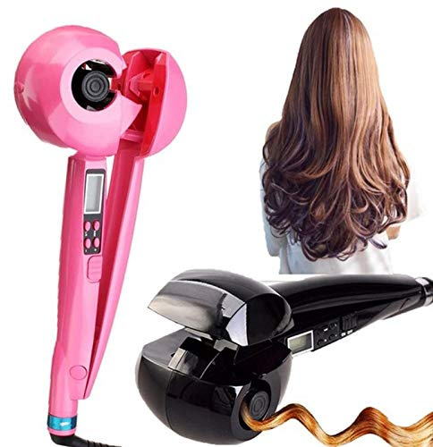 Automatic Ceramic Curler Machine Universal Voltage Temperature Adjustable, Professional Hair Curler Auto Rotating Curl Ceramic Machine (Black)